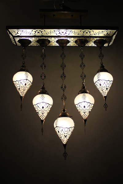5in1 Ottoman Design Rectangle Ceiling Chandelier